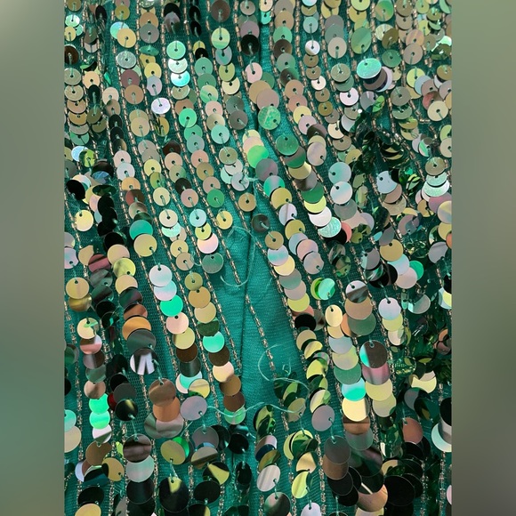 Sherri Hill sequins green mermaid dress - Picture 6 of 7